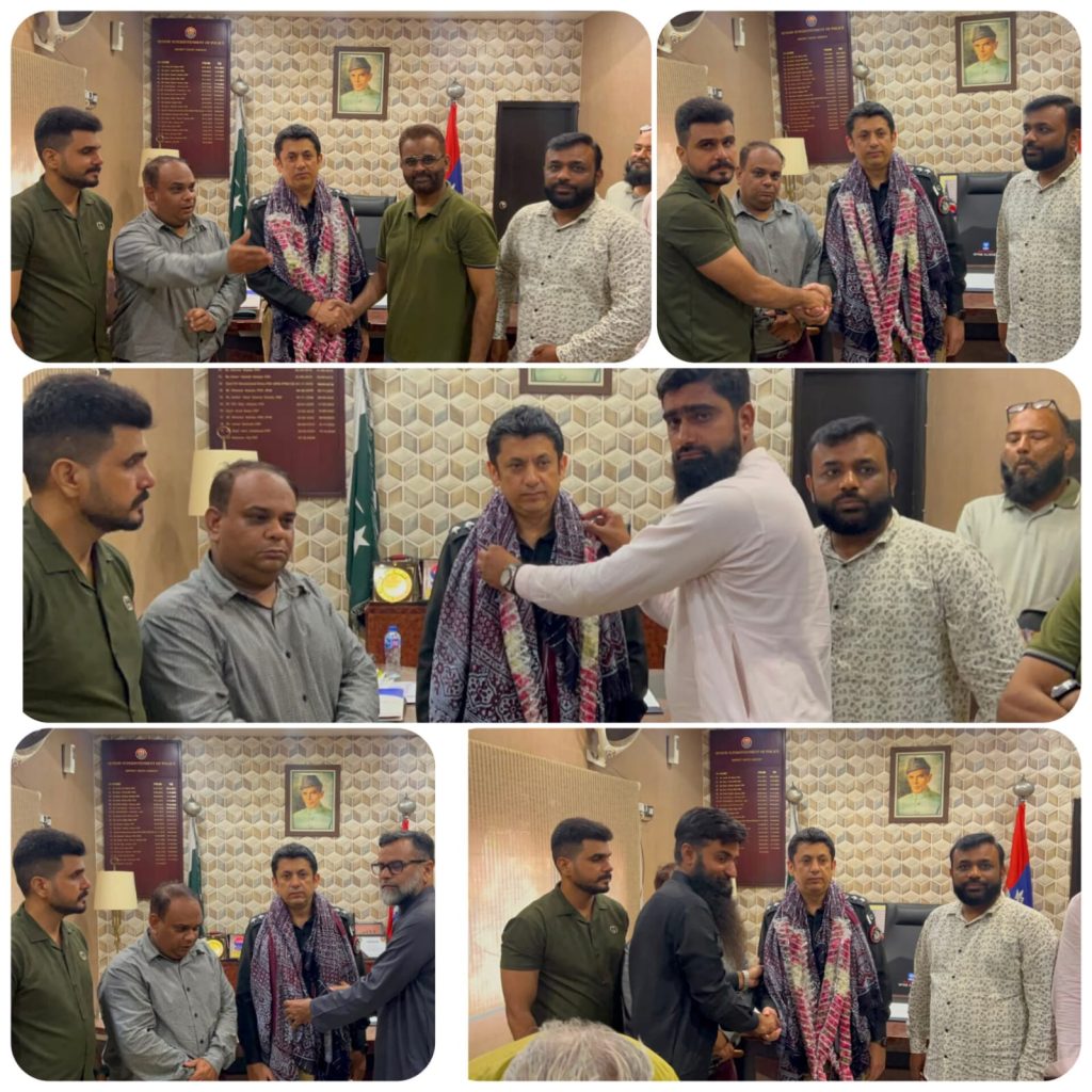 A delegation of the Central Traders Forum led by Chairman Javed Siddiqui met with SSP South Mahzoor Ali.
